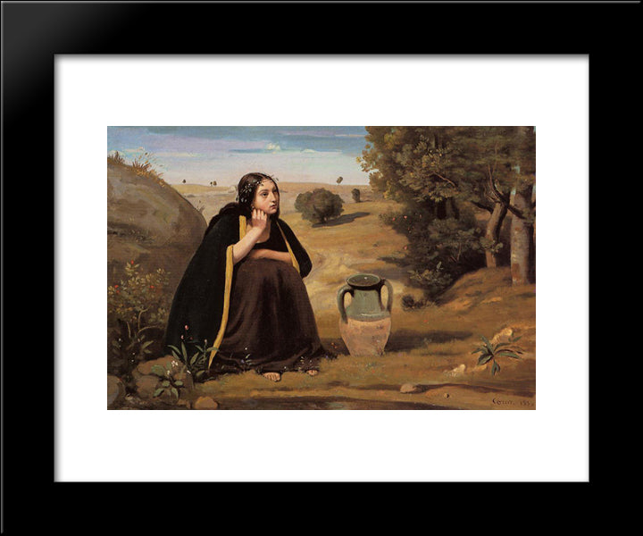 Rebecca 20x24 Black Modern Wood Framed Art Print Poster by Corot, Jean Baptiste Camille