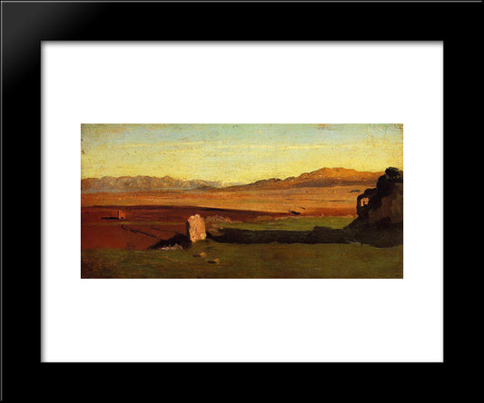 Roman Countryside 20x24 Black Modern Wood Framed Art Print Poster by Corot, Jean Baptiste Camille