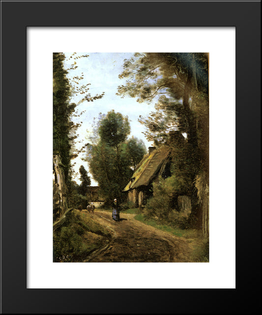 Saint Quentin Des Pres (Oise), Near Gournay En Bray 20x24 Black Modern Wood Framed Art Print Poster by Corot, Jean Baptiste Camille