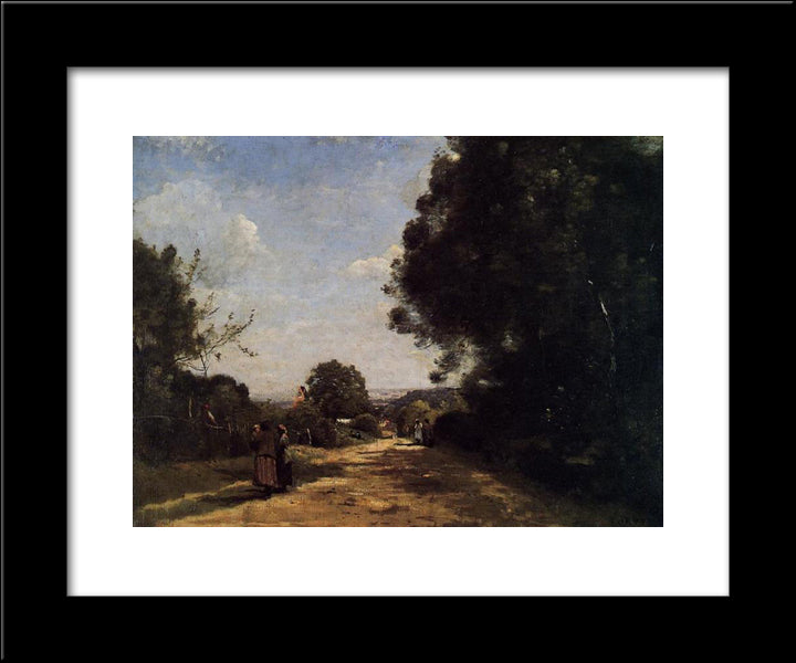 Sevres Brimborion View Toward Paris 20x24 Black Modern Wood Framed Art Print Poster by Corot, Jean Baptiste Camille