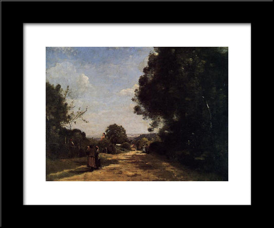 Sevres Brimborion View Toward Paris 20x24 Black Modern Wood Framed Art Print Poster by Corot, Jean Baptiste Camille