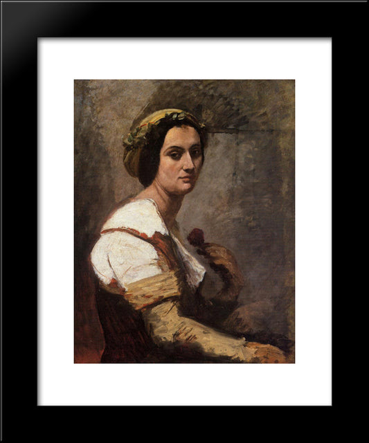 Sibylle 20x24 Black Modern Wood Framed Art Print Poster by Corot, Jean Baptiste Camille