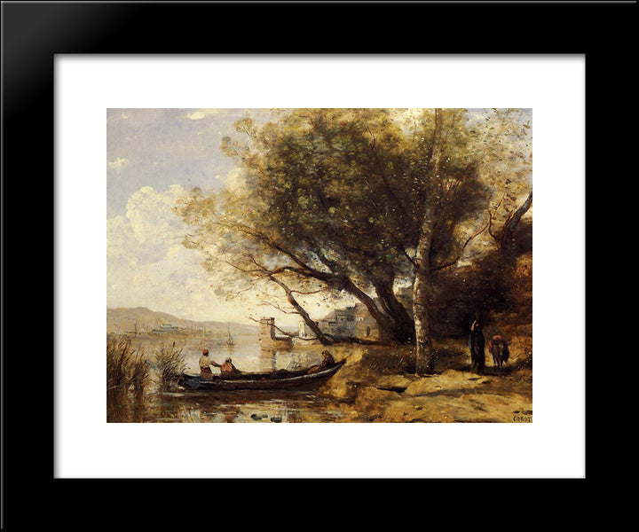 Smyrne Bornabat 20x24 Black Modern Wood Framed Art Print Poster by Corot, Jean Baptiste Camille