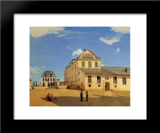 Soissons, Houses And Factory Of Mr. Henry 20x24 Black Modern Wood Framed Art Print Poster by Corot, Jean Baptiste Camille