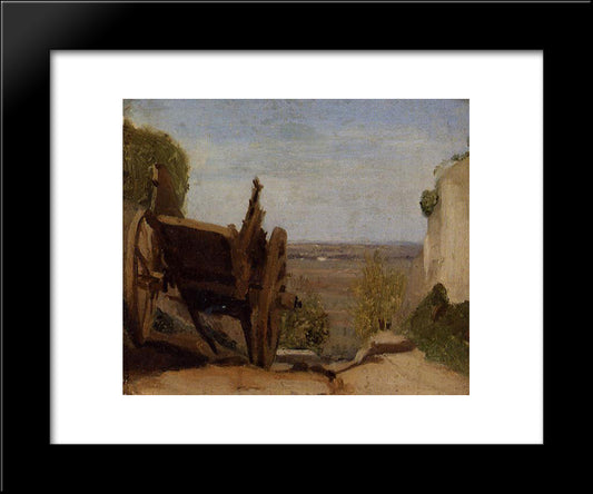 The Cart 20x24 Black Modern Wood Framed Art Print Poster by Corot, Jean Baptiste Camille