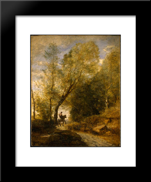 The Forest Of Coubron 20x24 Black Modern Wood Framed Art Print Poster by Corot, Jean Baptiste Camille