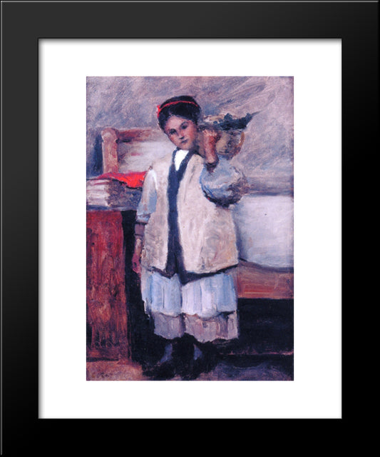 The Little Angel 20x24 Black Modern Wood Framed Art Print Poster by Corot, Jean Baptiste Camille