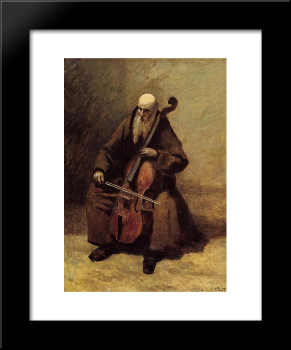 The Monk 20x24 Black Modern Wood Framed Art Print Poster by Corot, Jean Baptiste Camille