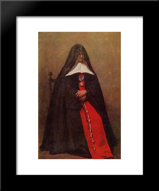 The Mother Superior Of The Convent Of The Annonciades 20x24 Black Modern Wood Framed Art Print Poster by Corot, Jean Baptiste Camille