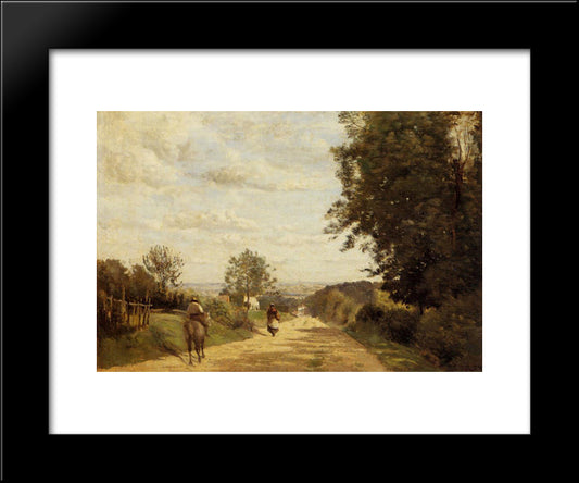 The Road To Sevres 20x24 Black Modern Wood Framed Art Print Poster by Corot, Jean Baptiste Camille