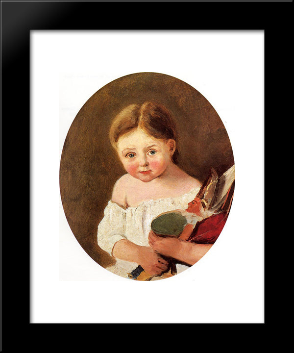 The Youngest Daughter Of M. Edouard Delalain 20x24 Black Modern Wood Framed Art Print Poster by Corot, Jean Baptiste Camille