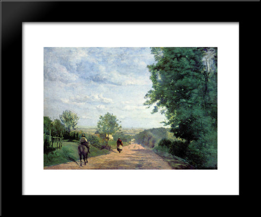 Way To Sevres 20x24 Black Modern Wood Framed Art Print Poster by Corot, Jean Baptiste Camille