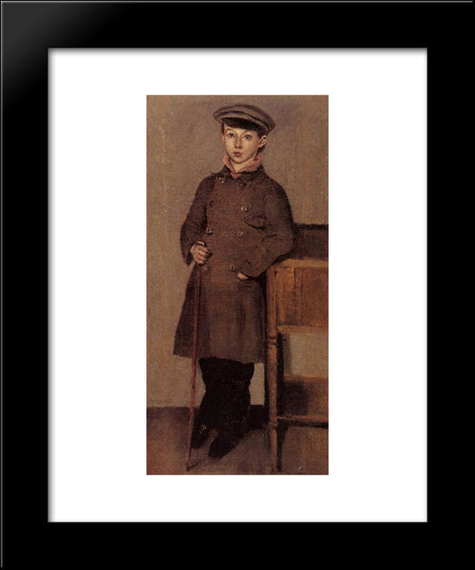 Young Boy Of The Corot Family 20x24 Black Modern Wood Framed Art Print Poster by Corot, Jean Baptiste Camille