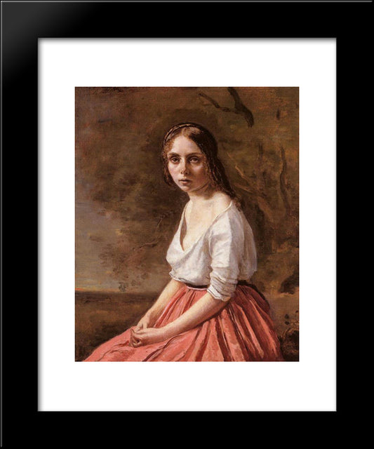 Young Woman 20x24 Black Modern Wood Framed Art Print Poster by Corot, Jean Baptiste Camille