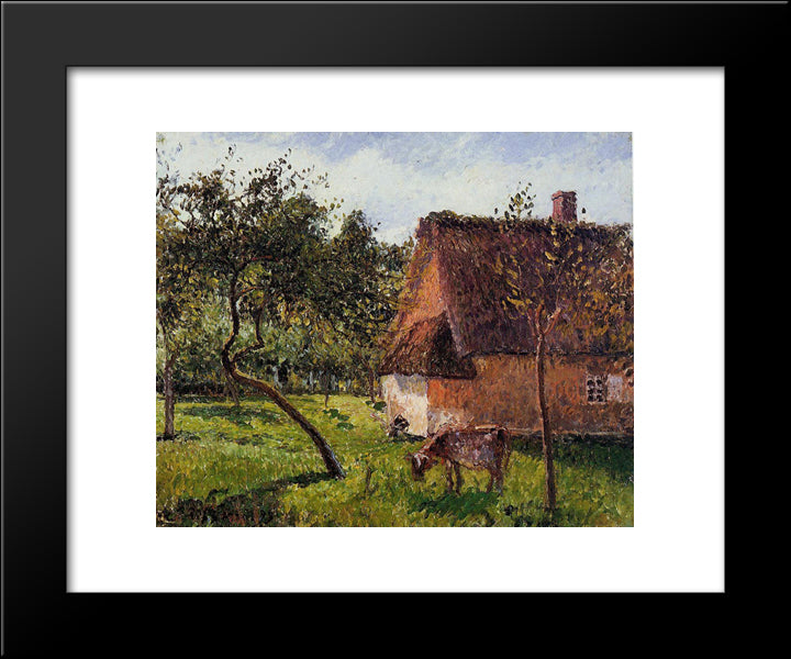 A Field In Varengeville 20x24 Black Modern Wood Framed Art Print Poster by Pissarro, Camille