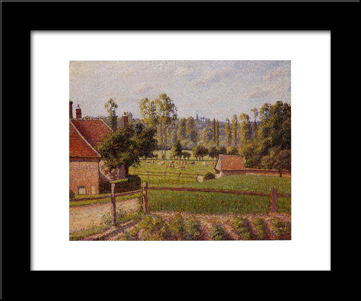 A Meadow In Eragny 20x24 Black Modern Wood Framed Art Print Poster by Pissarro, Camille