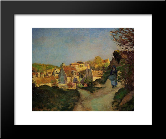 A Part Of Jallais, Pontoise 20x24 Black Modern Wood Framed Art Print Poster by Pissarro, Camille