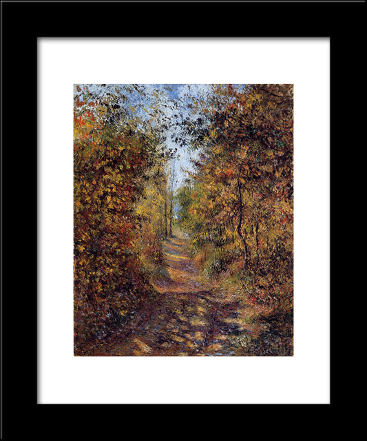 A Path In The Woods, Pontoise 20x24 Black Modern Wood Framed Art Print Poster by Pissarro, Camille