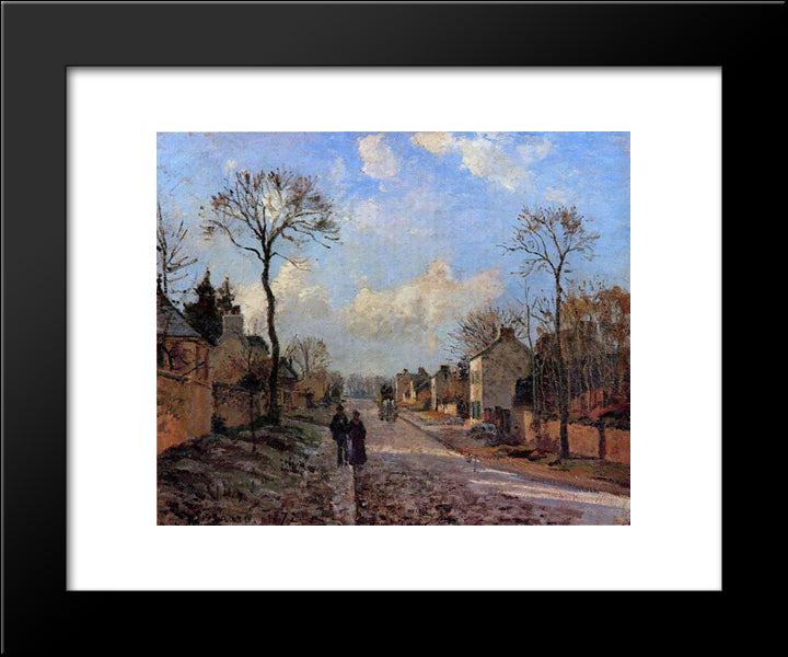 A Road In Louveciennes 20x24 Black Modern Wood Framed Art Print Poster by Pissarro, Camille