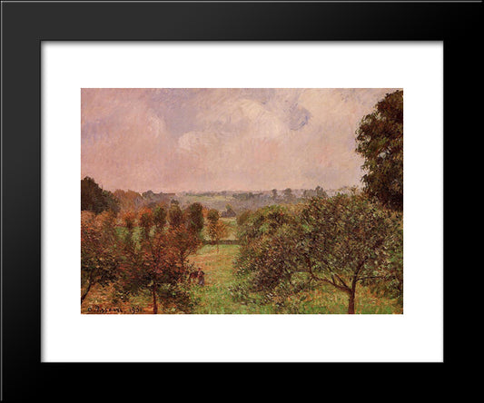 After The Rain, Autumn, Eragny 20x24 Black Modern Wood Framed Art Print Poster by Pissarro, Camille