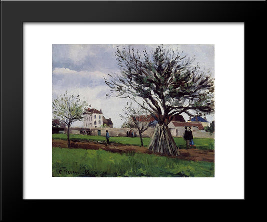 Apple Trees At Pontoise 20x24 Black Modern Wood Framed Art Print Poster by Pissarro, Camille