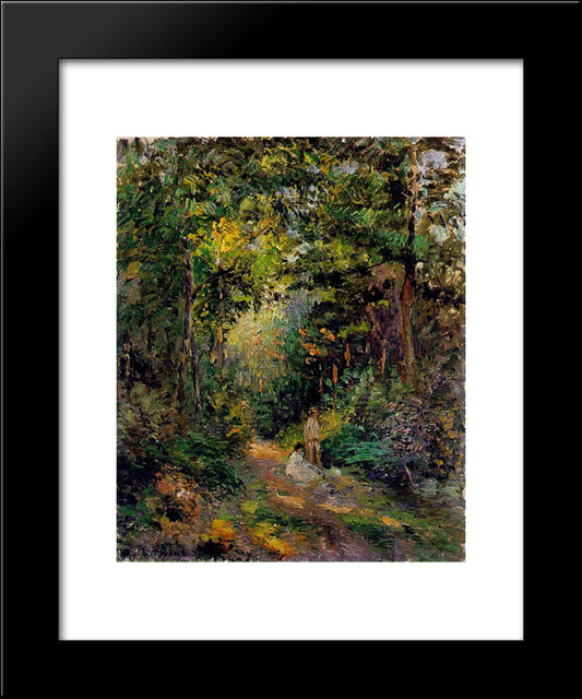 Autumn, Path Through The Woods 20x24 Black Modern Wood Framed Art Print Poster by Pissarro, Camille