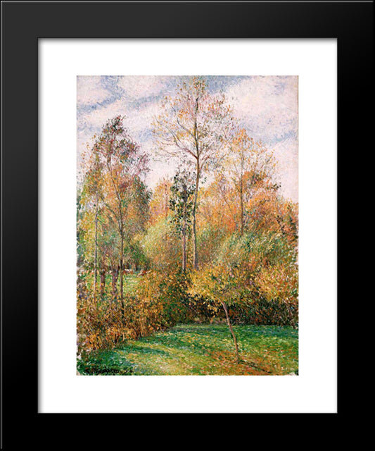 Autumn, Poplars 20x24 Black Modern Wood Framed Art Print Poster by Pissarro, Camille