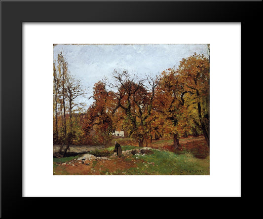 Autumn Landscape, Near Pontoise 20x24 Black Modern Wood Framed Art Print Poster by Pissarro, Camille