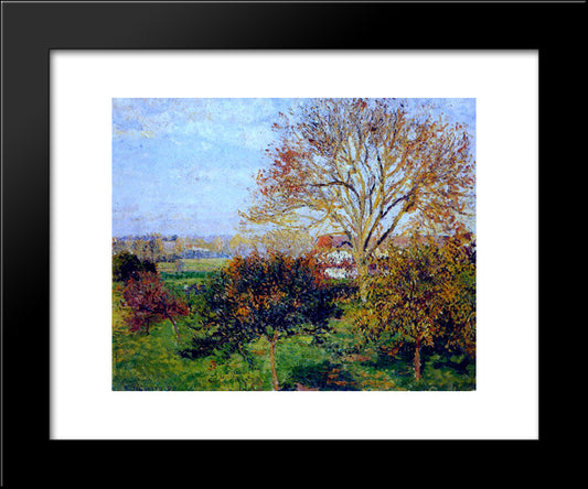 Autumn Morning At Eragny 20x24 Black Modern Wood Framed Art Print Poster by Pissarro, Camille