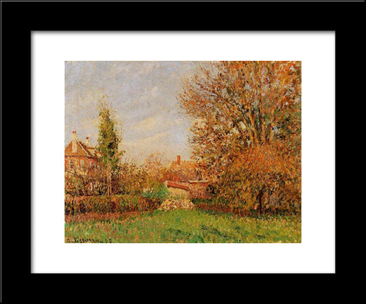 Autunm In Eragny 20x24 Black Modern Wood Framed Art Print Poster by Pissarro, Camille