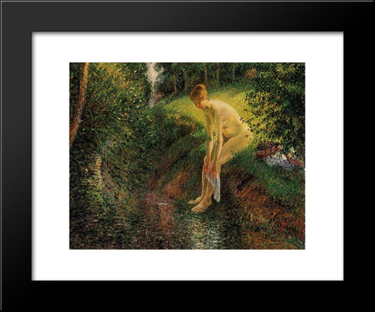 Bather In The Woods 20x24 Black Modern Wood Framed Art Print Poster by Pissarro, Camille