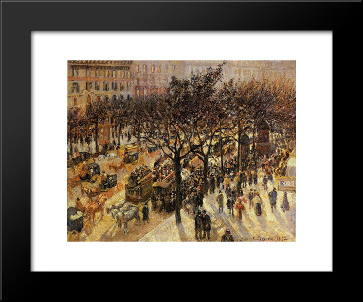 Boulevard Des Italiens Afternoon 20x24 Black Modern Wood Framed Art Print Poster by Pissarro, Camille