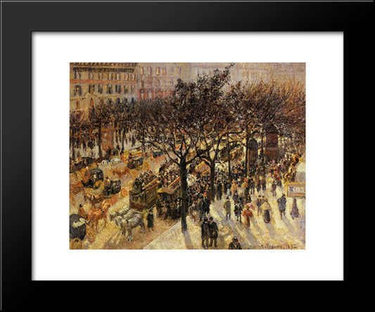 Boulevard Des Italiens Afternoon 20x24 Black Modern Wood Framed Art Print Poster by Pissarro, Camille