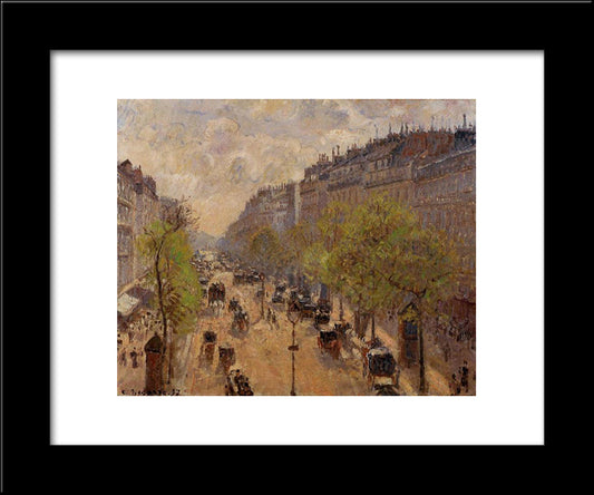 Boulevard Montmartre, Spring 20x24 Black Modern Wood Framed Art Print Poster by Pissarro, Camille