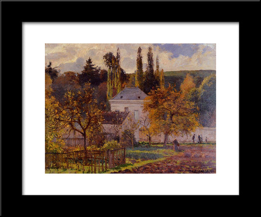 Bourgeois House In L'Hermitage, Pontoise 20x24 Black Modern Wood Framed Art Print Poster by Pissarro, Camille