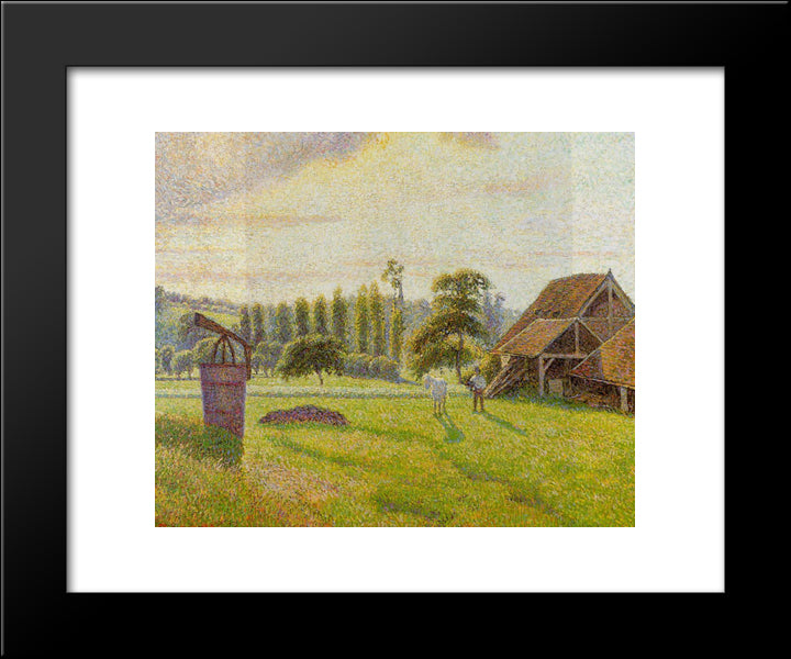 Brickworks At Eragny 20x24 Black Modern Wood Framed Art Print Poster by Pissarro, Camille