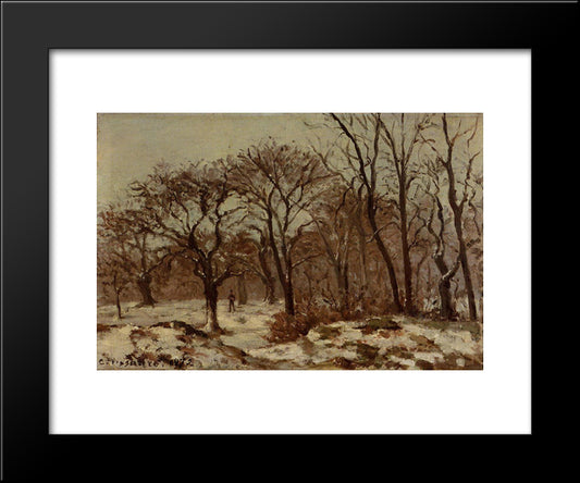 Chestnut Orchard In Winter 20x24 Black Modern Wood Framed Art Print Poster by Pissarro, Camille