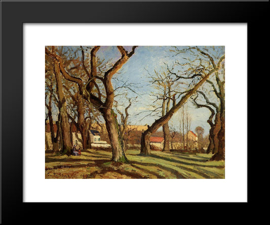 Chestnut Trees At Louveciennes 20x24 Black Modern Wood Framed Art Print Poster by Pissarro, Camille