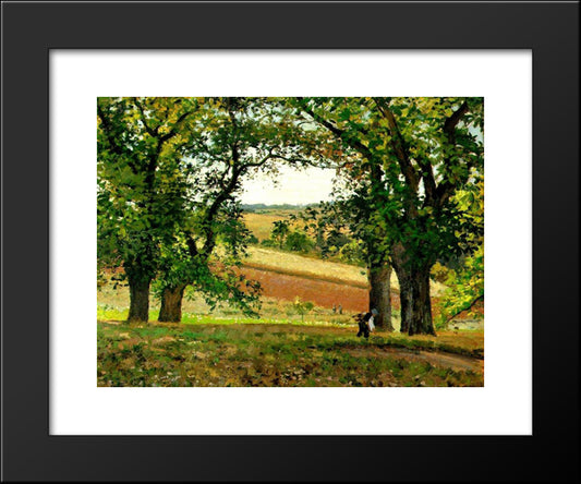 Chestnut Trees At Osny 20x24 Black Modern Wood Framed Art Print Poster by Pissarro, Camille