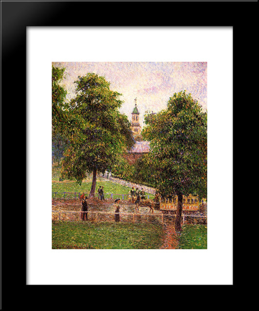 Church At Kew 20x24 Black Modern Wood Framed Art Print Poster by Pissarro, Camille