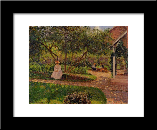 Corner Of The Garden In Eragny 20x24 Black Modern Wood Framed Art Print Poster by Pissarro, Camille