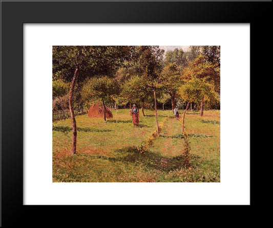 Enclosed Field At Eragny 20x24 Black Modern Wood Framed Art Print Poster by Pissarro, Camille