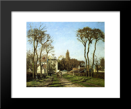 Entrance To The Village Of Voisins, Yvelines 20x24 Black Modern Wood Framed Art Print Poster by Pissarro, Camille