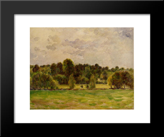 Eragny, Twilight 20x24 Black Modern Wood Framed Art Print Poster by Pissarro, Camille
