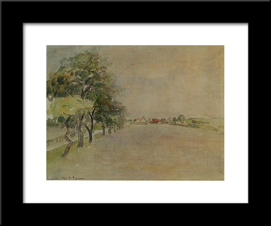 Eragny 20x24 Black Modern Wood Framed Art Print Poster by Pissarro, Camille