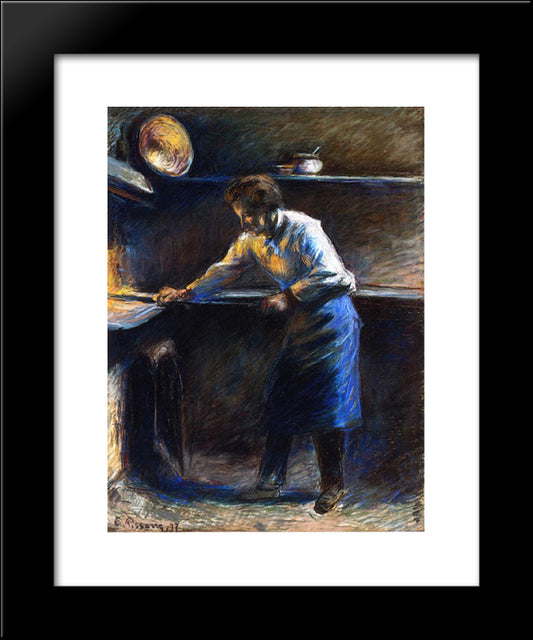 Eugene Murer At His Pastry Oven 20x24 Black Modern Wood Framed Art Print Poster by Pissarro, Camille