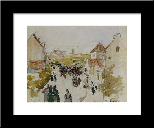 Feast Day In Knokke 20x24 Black Modern Wood Framed Art Print Poster by Pissarro, Camille