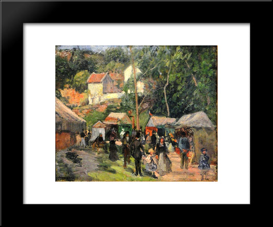 Festival At The Hermitage 20x24 Black Modern Wood Framed Art Print Poster by Pissarro, Camille