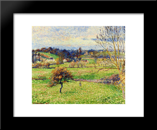 Field At Eragny 20x24 Black Modern Wood Framed Art Print Poster by Pissarro, Camille