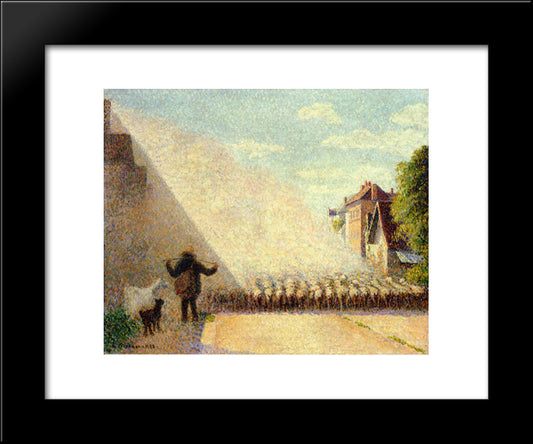Flock Of Sheep 20x24 Black Modern Wood Framed Art Print Poster by Pissarro, Camille